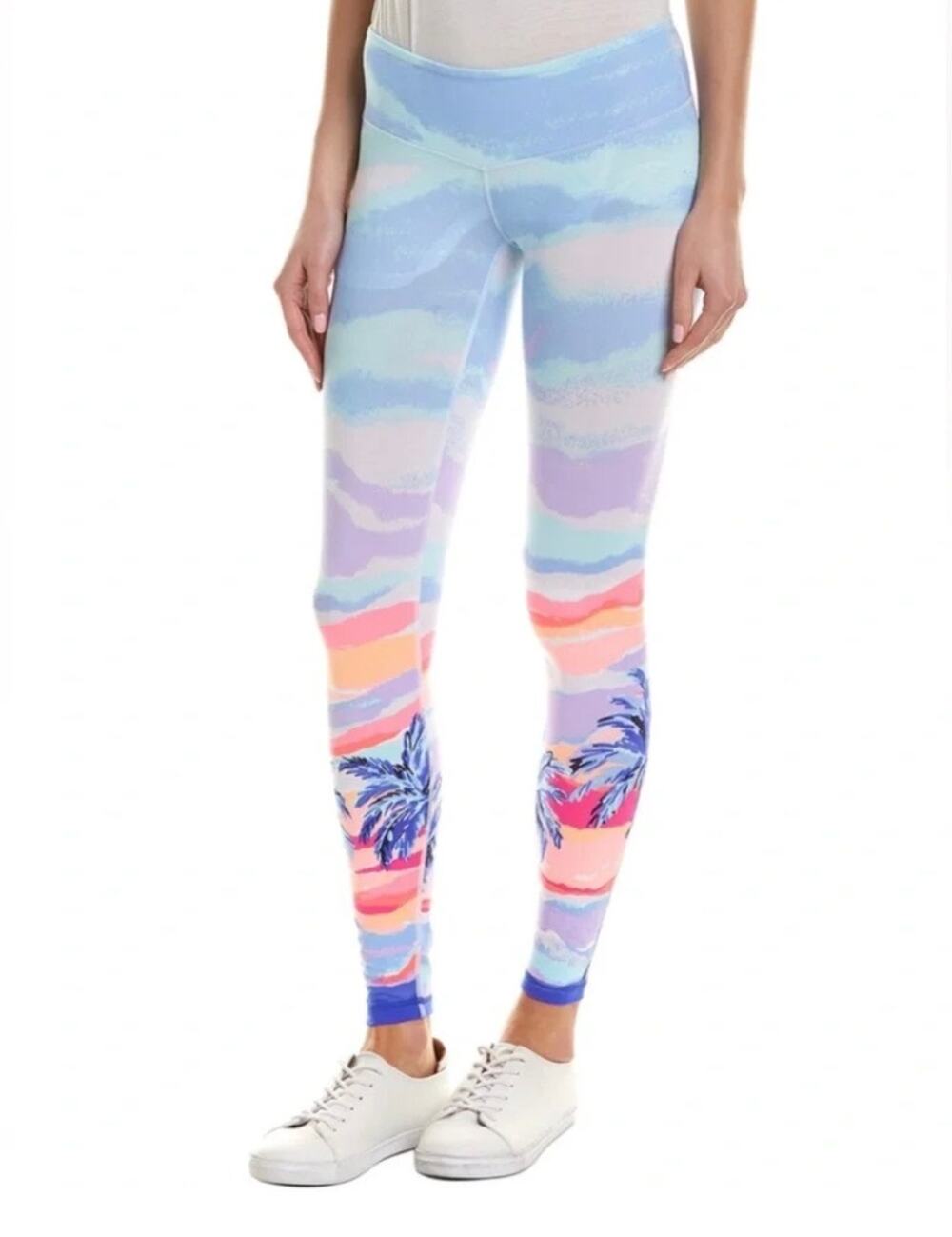 Lilly Pulitzer Pastel Sunset Palm Print Leggings size medium